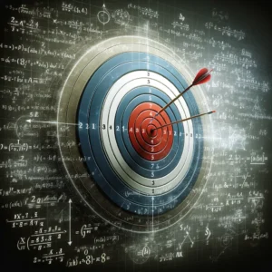 tips for improving accuracy in math: a target surrounded by complex math equations